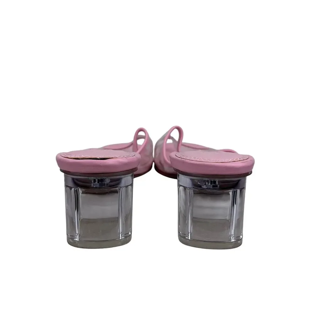 TopShop Pink & Clear Block heel Sandals Size 39 8.5